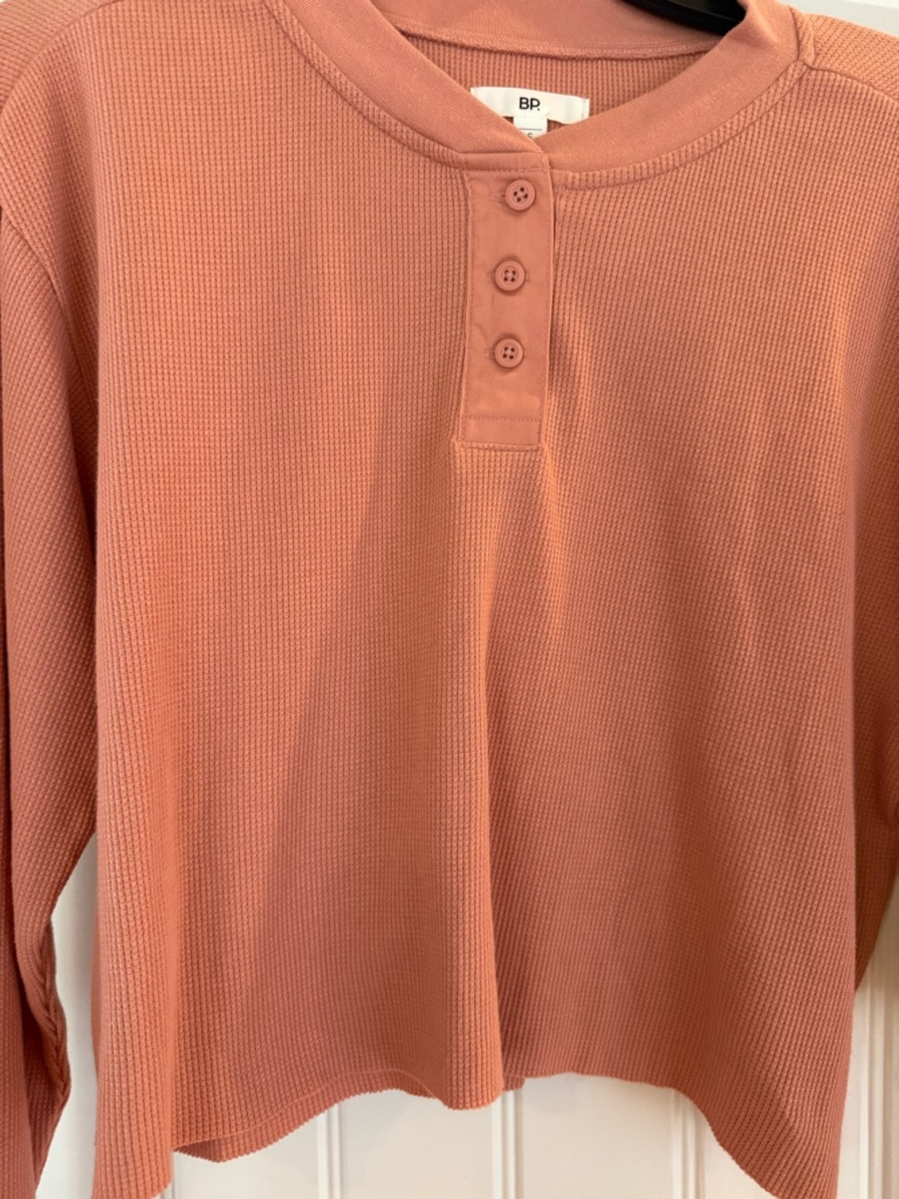 BP. Ribbed Button Crop Top In Dusty Rose - Picture 4 of 6